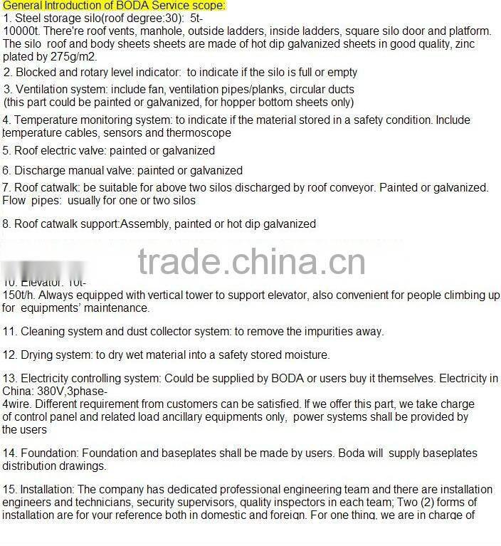 Body sheets of large capacity flat bottom insulation steel silo