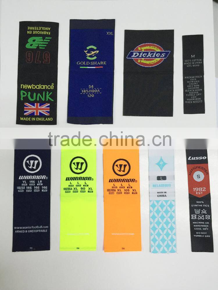 Factory Direct Woven Labels Sew on Type Main Label For Clothing Garment Wash Care Labels