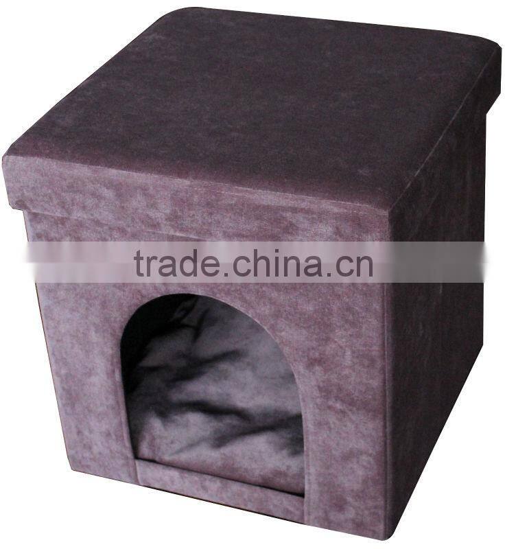 Colorful Square Corduroy Folding Stool for pet house
