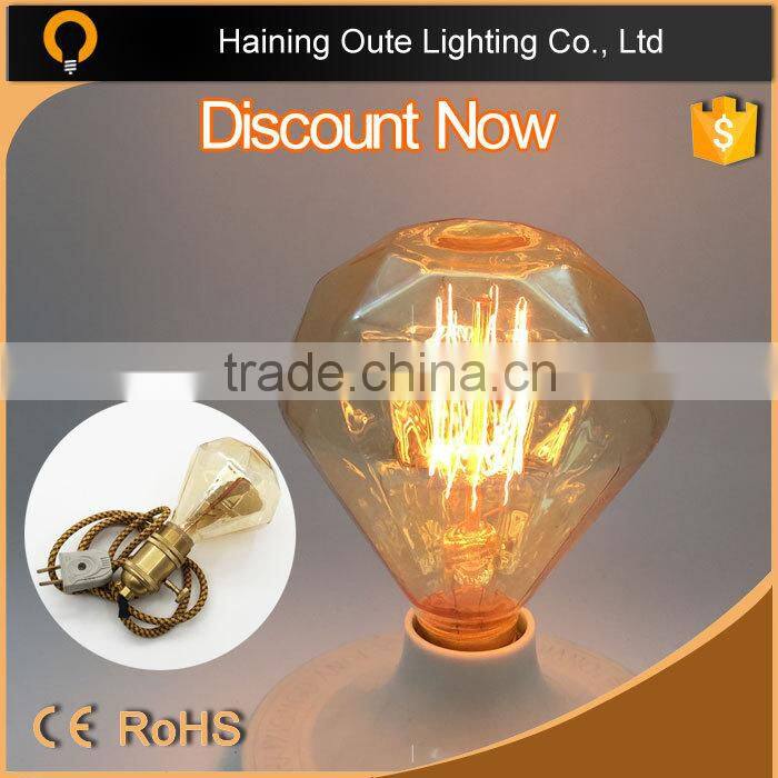 Retro Vintage style lighting gold Sopt glass lamp /G125 big globle eedison light bulb