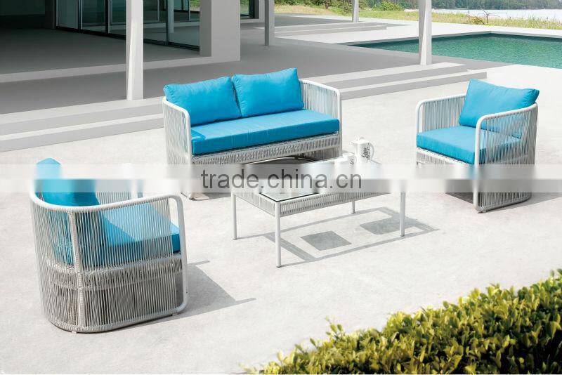 New Design wicker rattan outdoor garden sofa set furniture (1.2mm aluminum frame with powder coated, with 250gr polyeste fabric)
