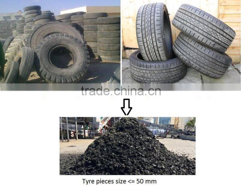 2016 Automatic Dingfeng Branding tire recycling mosaic crusher machine