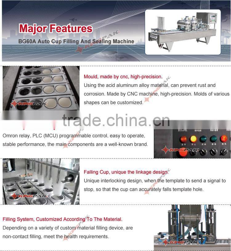 BG60A Yogurt Plastic Cup Filling And Sealing Machine