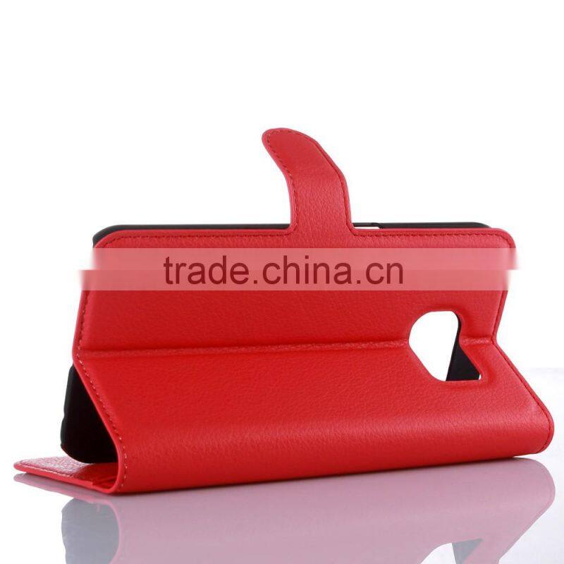 Hot Selling Ultra Thin Lichee PU Leather Case Wallet Folio Flip Cover for Samsung GALAXY S7 edge