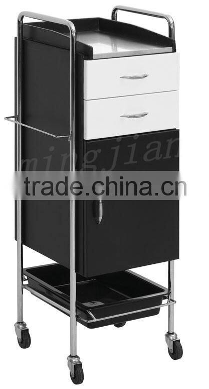 black wooden salon trolley with drawer/beauty salon drawer trolley M970