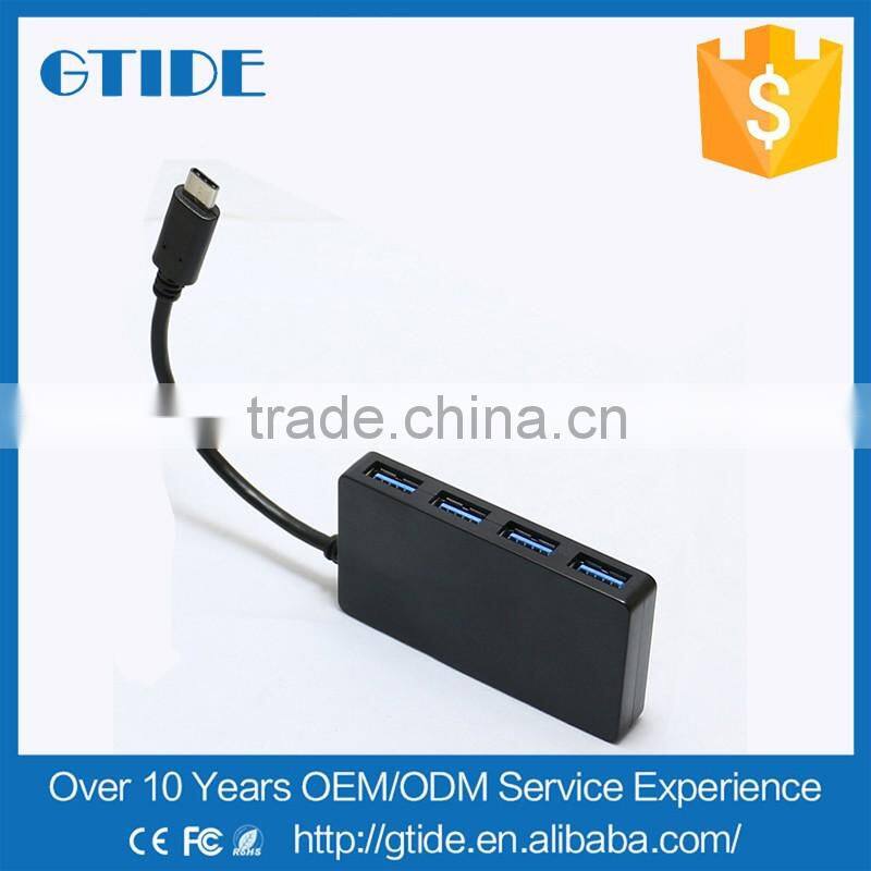 3 in 1 USB 3.1 Type C Male to Female 3 Port USB 3.0 Hub with RJ45 100M Gigabit Ethernet Network Lan Port Adapter for Macbook