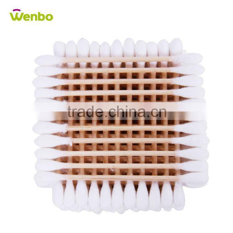 mini wooden cotton buds in ear