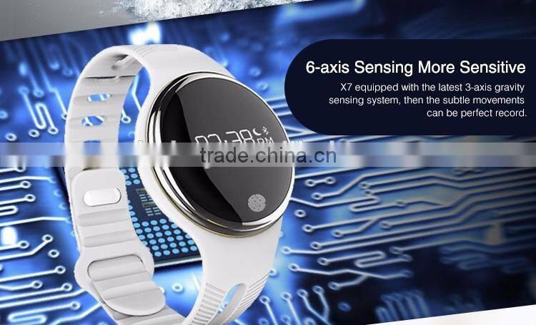 2016 New Design Round Screen Fitness Tracker Smart Bracelet E07