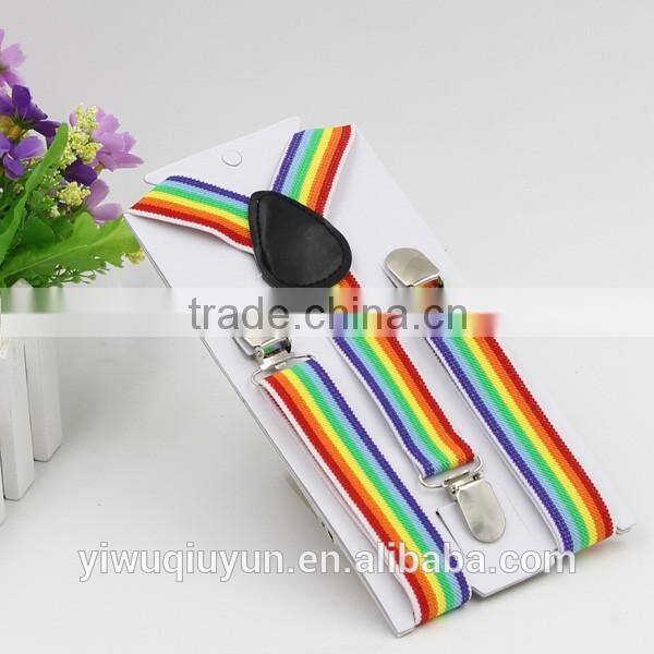 2.5cm Wide kids Unisex Clip-on Braces Elastic Suspender Fashion "Blue/White/Red" 4th of July suspenders