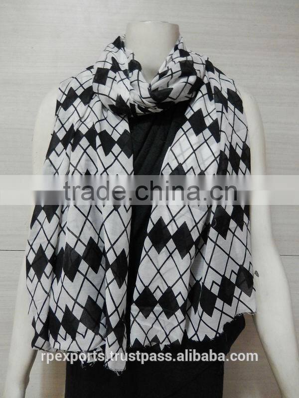new fancy black & white polyester scarf 2016-2017