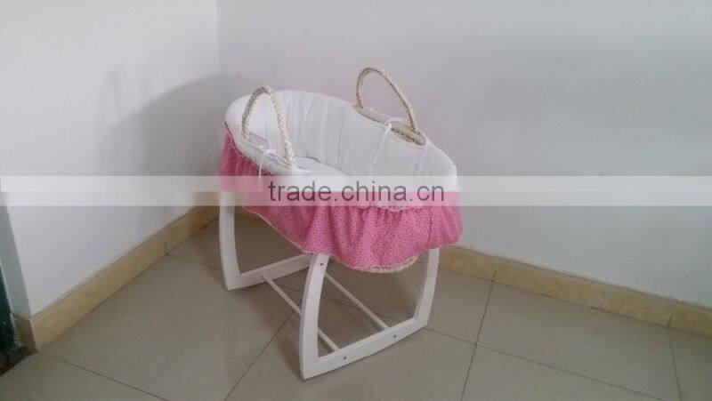 Pink Dot countryside Moses basket fabric covering