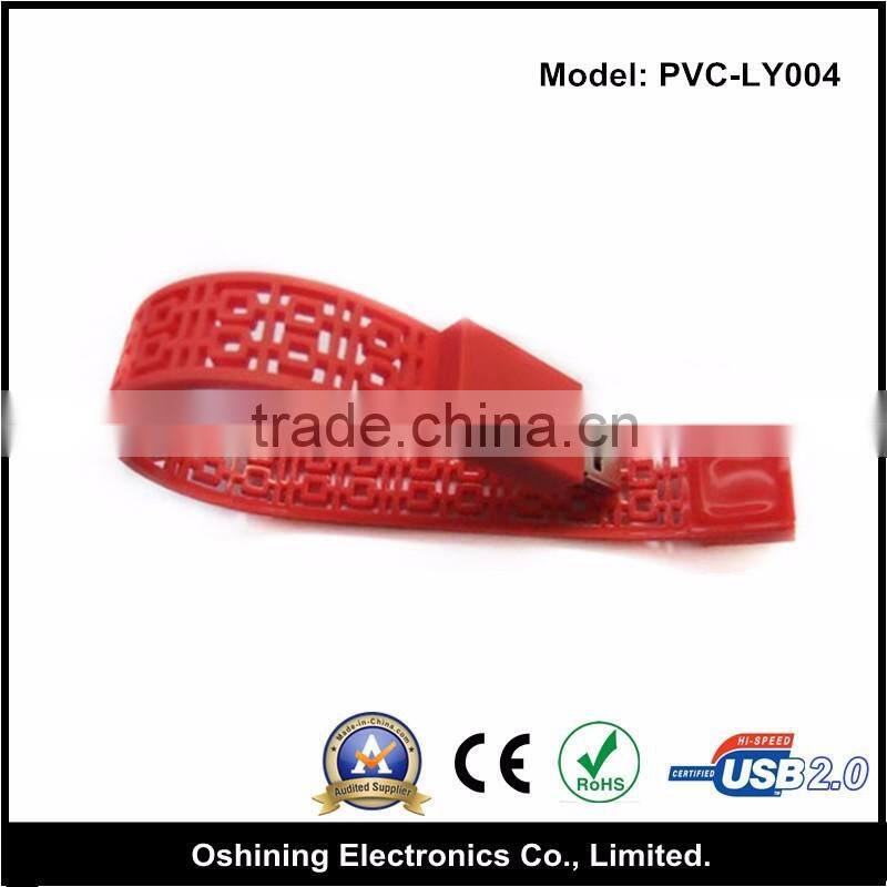 New GIft Promotion Gift OEM Bracelets USB Pendrive PVC Memory Stick 3D Silicone Wristband USB Flash Drive(PVC-LY004)