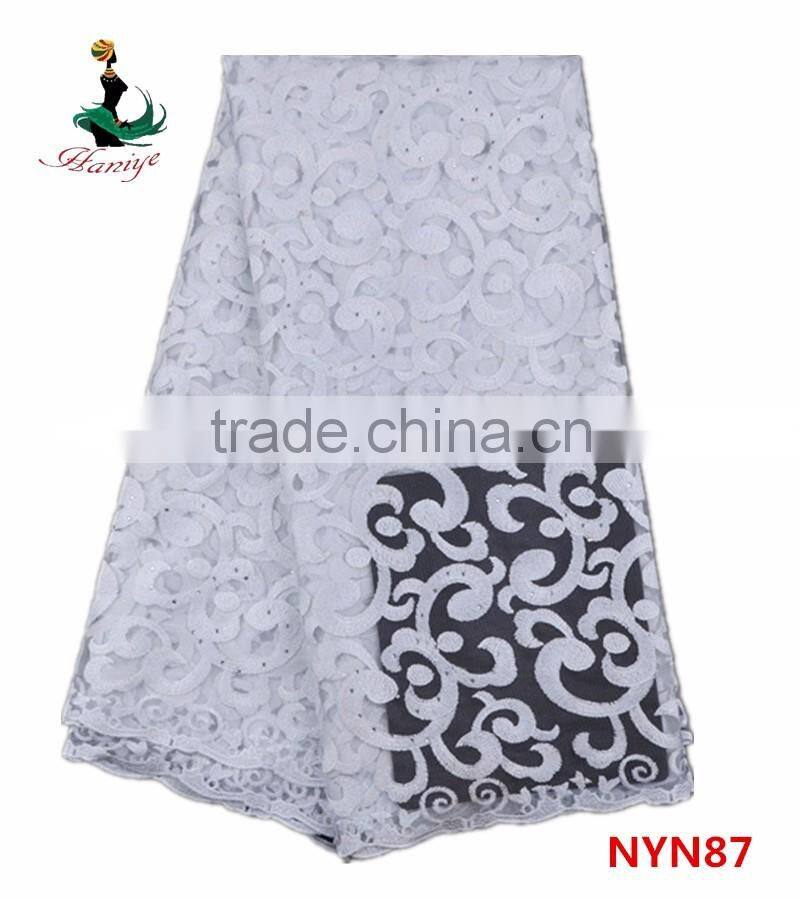 Haniye 2016 Nigerian french net lace fabric african tulle lace fabrics for party/NYN87
