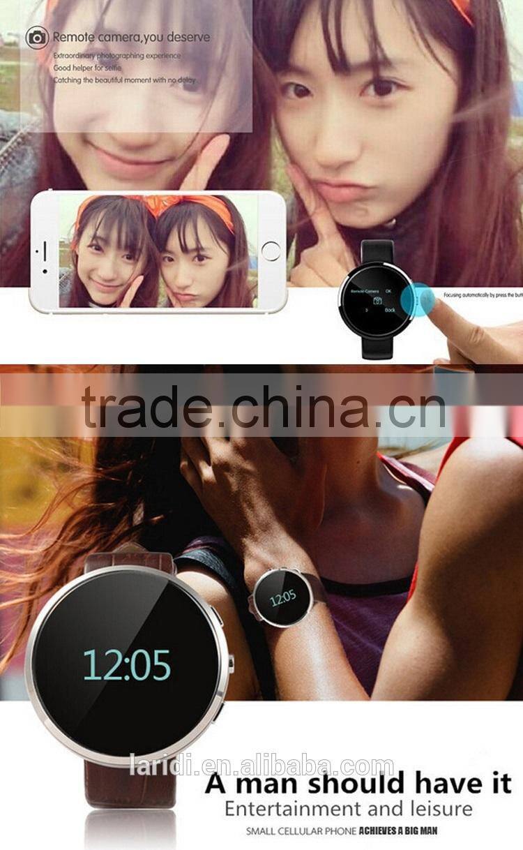 2015 New arrived bluetooth and leather smartwatch D360 smart watch for mobile phone with ios and android