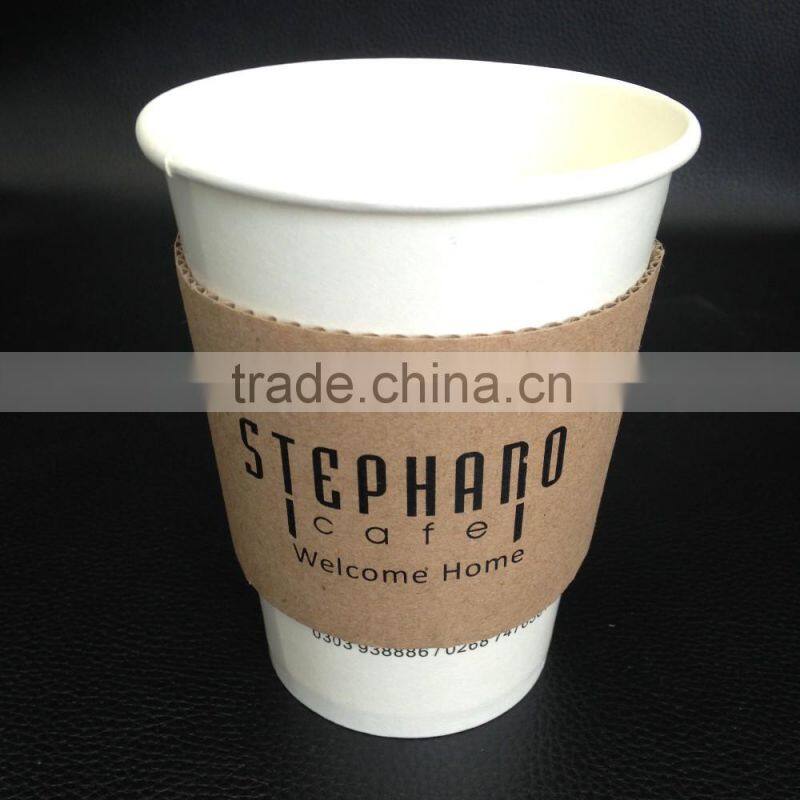 customized disposable 16 oz coffee cup with sleeve
