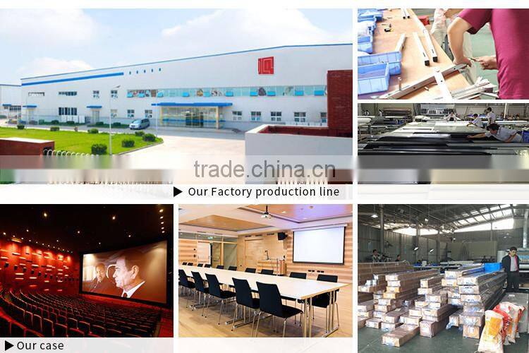 Projection screen roll up tab tensioned electric motorised projector screen