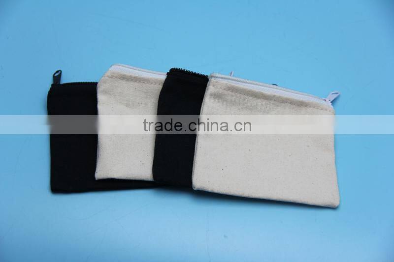 Special antique zipper mini cotton fabric pouch