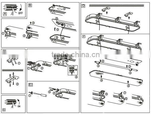 2x18w clear stripe covers for fluorescent light