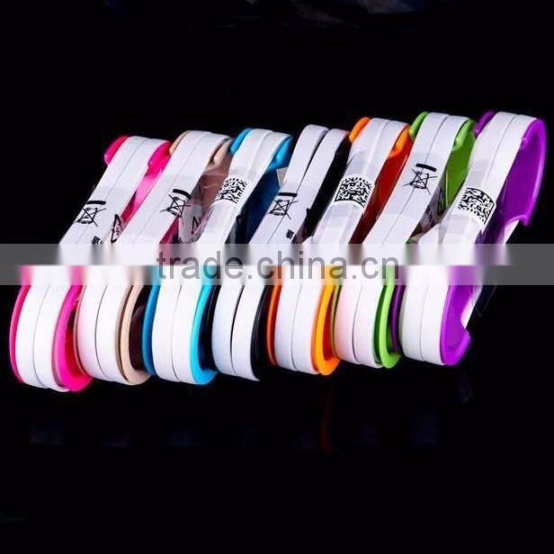 For iphone 6 usb cable with Double Color Noodle cable mobile phone accessories