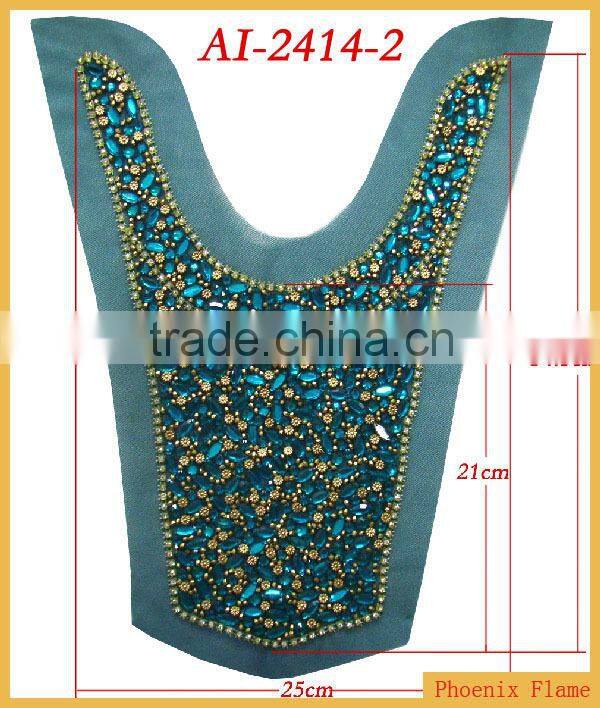 All color diamonds beaded applique AI-2414