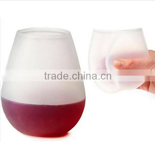 BPA Free Unbreakable Silicone Wine Cup Outdoor Travel Camping Party Cup