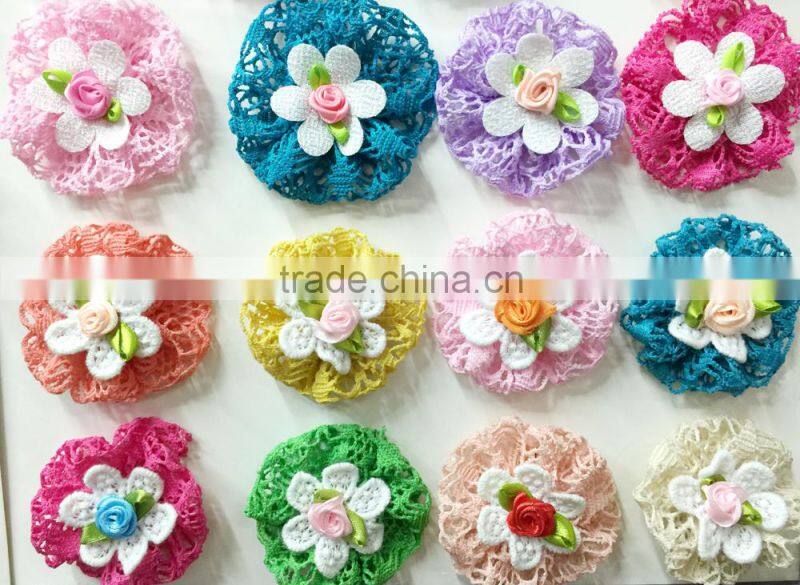 2.5" shabby trim , shabby chiffon rosette shabby flower for hair accessory