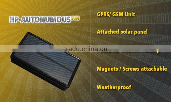 Solar powered GPS unit with GPRS/ GSM communication and magnetic attachable for