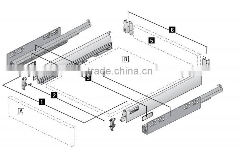 86mm Height Innotech Stainless Steel Double-walled Quadro Telescopic Drawer Slide System