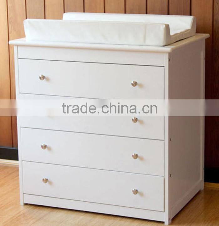 4 DRAWERS Wooden Baby Sleigh Change Table with Pad Chest