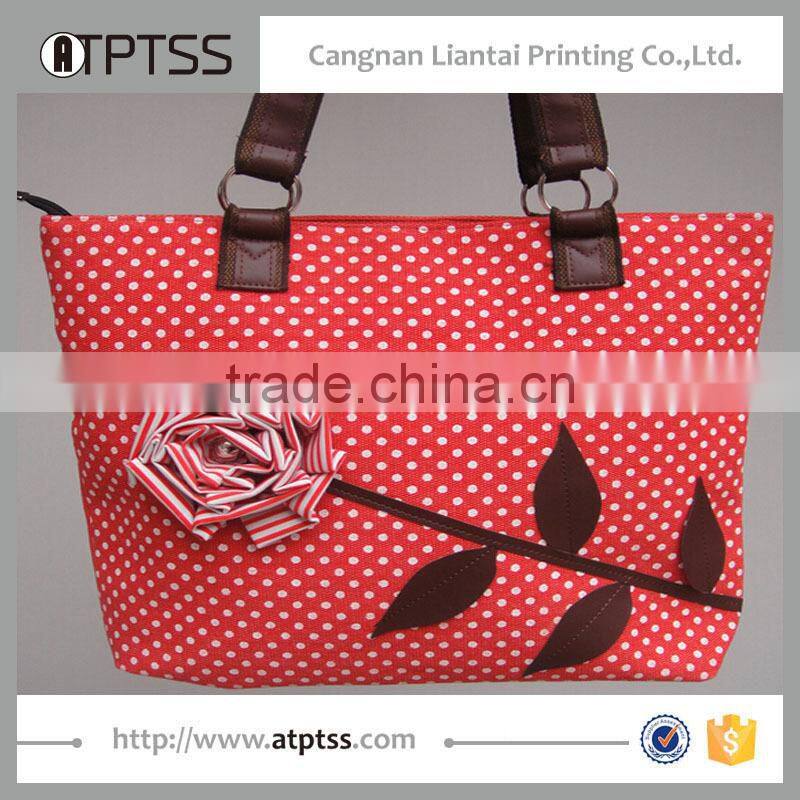 Reusable Long handle fashion canvas shopping bag