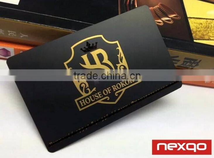 Preprinted black metal VIP membership cards