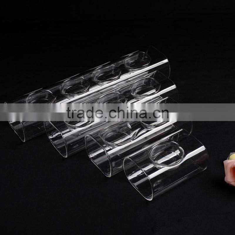 Unique design, tubular glass candlestick, home decoration, elegant noble candlestick