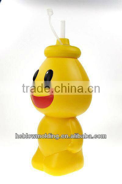 OEM Blow Molding plastic Cartoon Water bottle 3D figure cartoon toys action figure