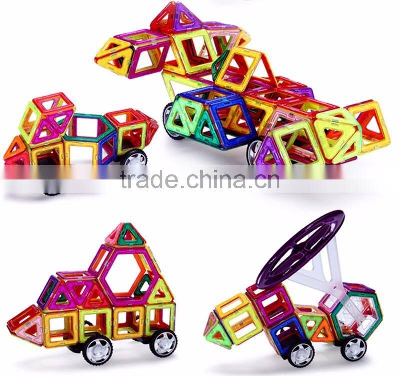 Factory supply montessori kids educational magnetic block building shapes toys