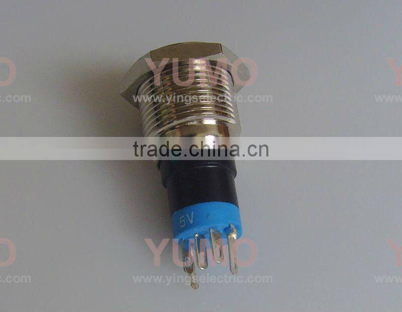 LA16JSF Illuminated stainless steel LED switch metal push button