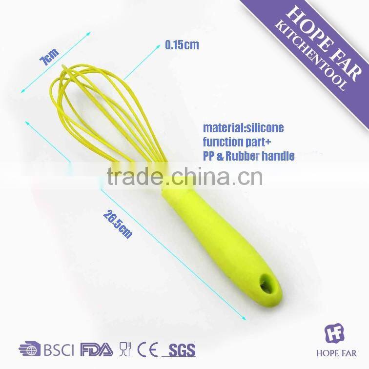 0300205 High quality 10.5" green color silicone kitchen egg beater