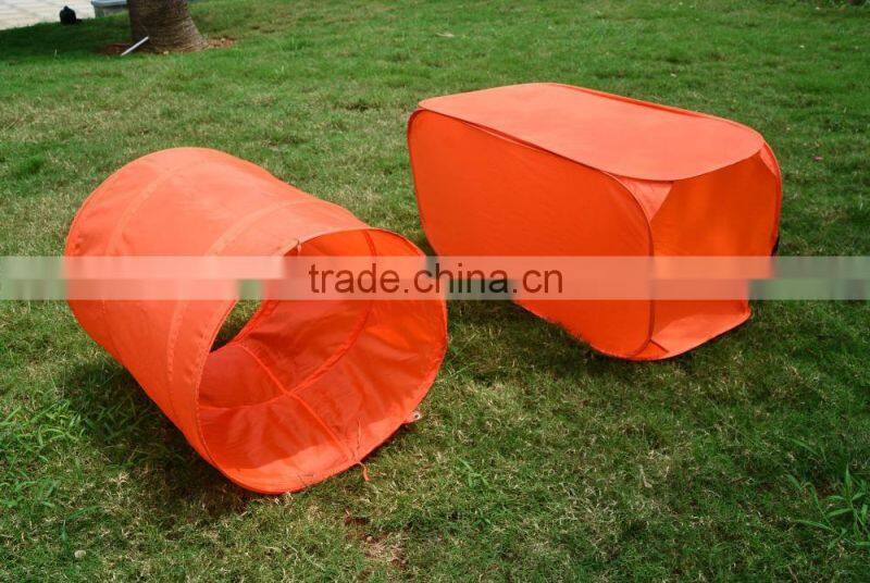 Square design easy folding kids outdoor pet tunnel