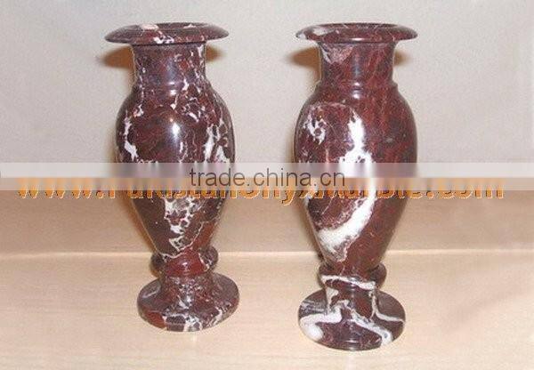 NATURAL RED ZEBRA MARBLE FLOWER VASES