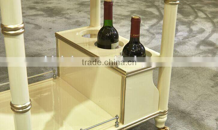 European Style Luxury Wooden Dining Car, Fashionable Villa Convenient Tea/Wine Serving Trolley (BF01-ML021)