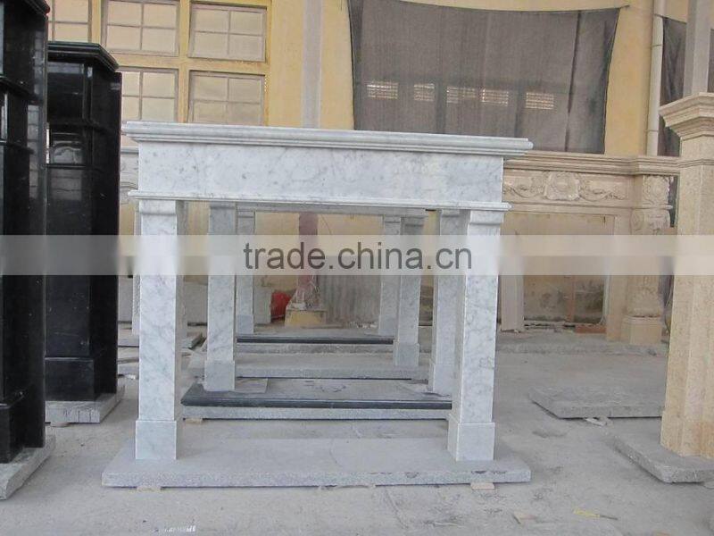 White Italian bianco Carrara white Marble Fireplace Mantel