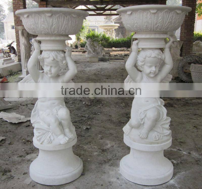 Garden Natural Stone Angel Flower Pots