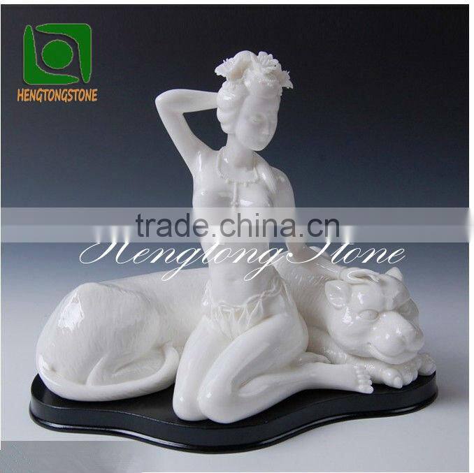 White Marble Naked Girl Carving