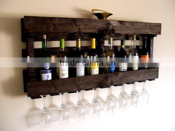 Vintage Look Wooden Wine Shelf for Home Decoration Wine Holder