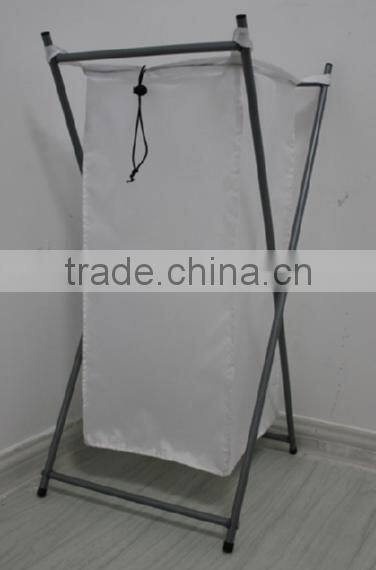 Store More White Foldable X-Frame Laundry Hamper Storage Bag