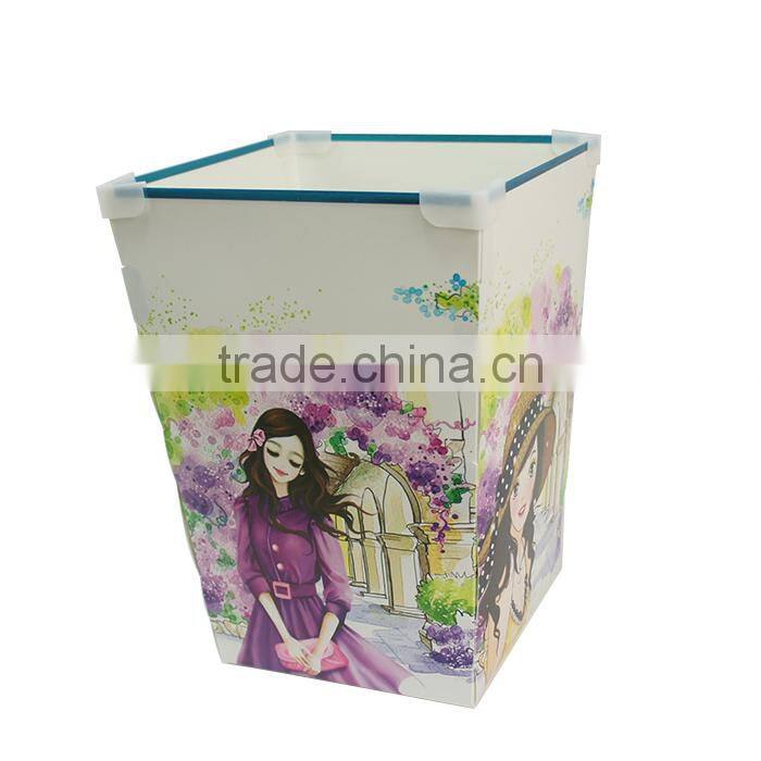 Bed room/Desk/Office DIY Square Plastic Trash Can