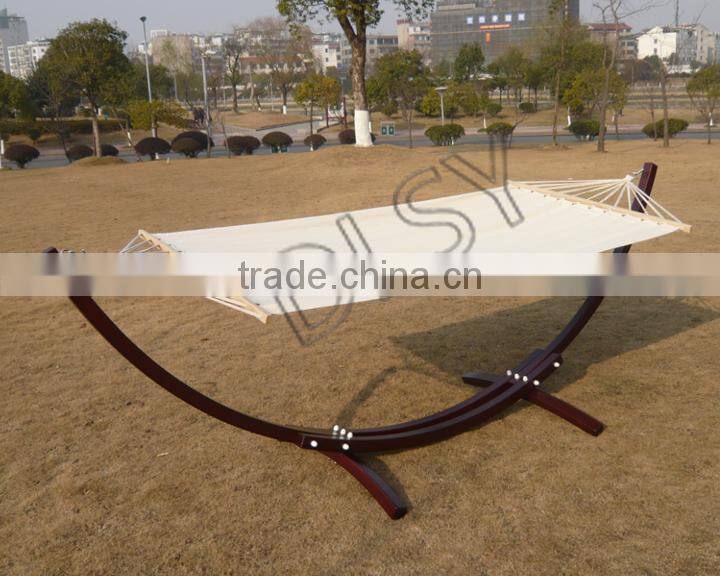 Double Wide Wood Arc Outdoor Hammock & Stand Set