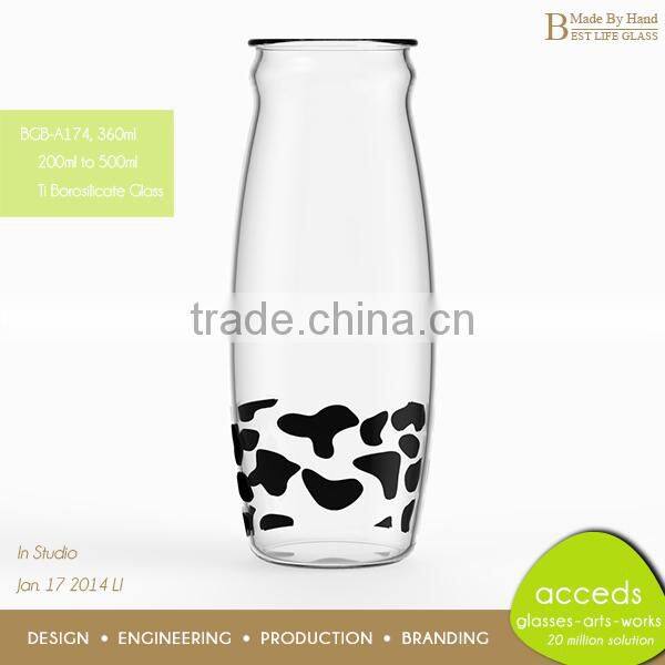 Custom Handmade Colored Glass Milk Bottles