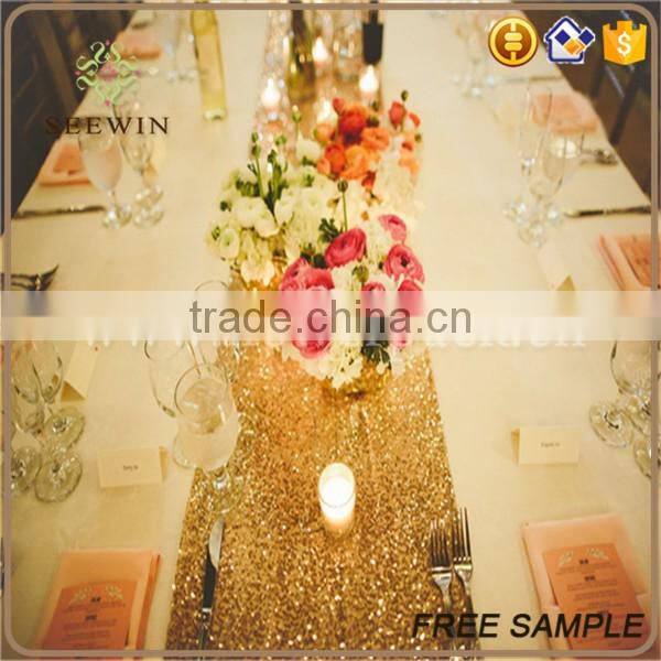 high quality customized gold sequin table runner