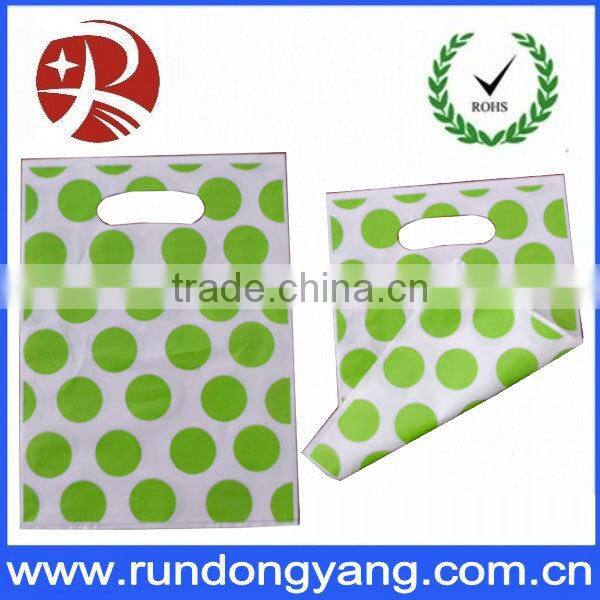 wholesale pink color plastic die cut bag with custom design