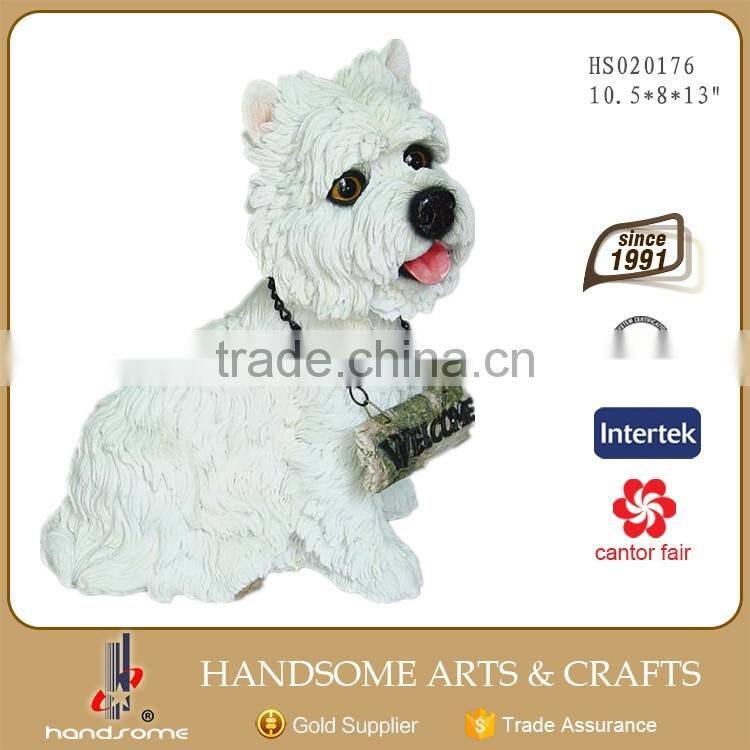13 Inch Resin Decoration Outdoor Lifelike Watch Dog Animal Sculpture